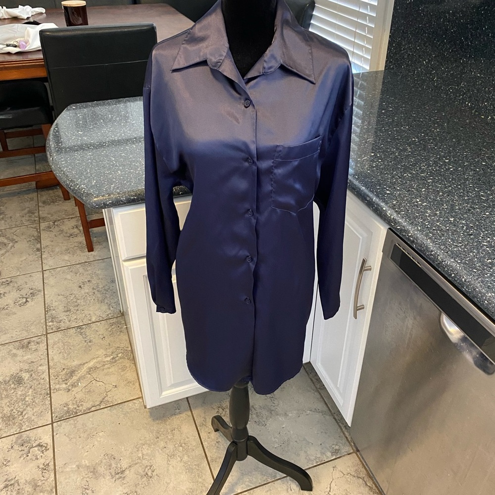 Victoria's Secret Navy Satin Blouse